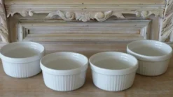 4 ramequins vintage en céramique blanche