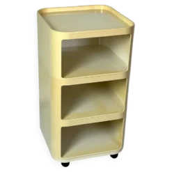 Rangement Kartell Componibili crème avec trois modules, vintage italien des années 1960.
