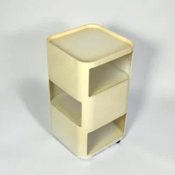 Rangement Kartell Componibili crème avec trois modules, vintage italien des années 1960.