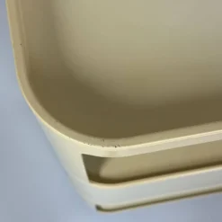 Rangement Kartell Componibili crème avec trois modules, vintage italien des années 1960.