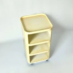 Rangement Kartell Componibili crème avec trois modules, vintage italien des années 1960.