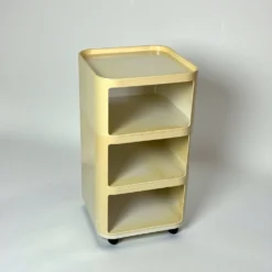 Rangement Kartell Componibili crème avec trois modules, vintage italien des années 1960.