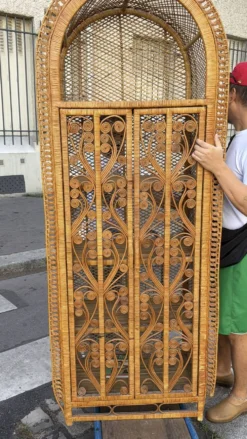 Rare armoire en osier