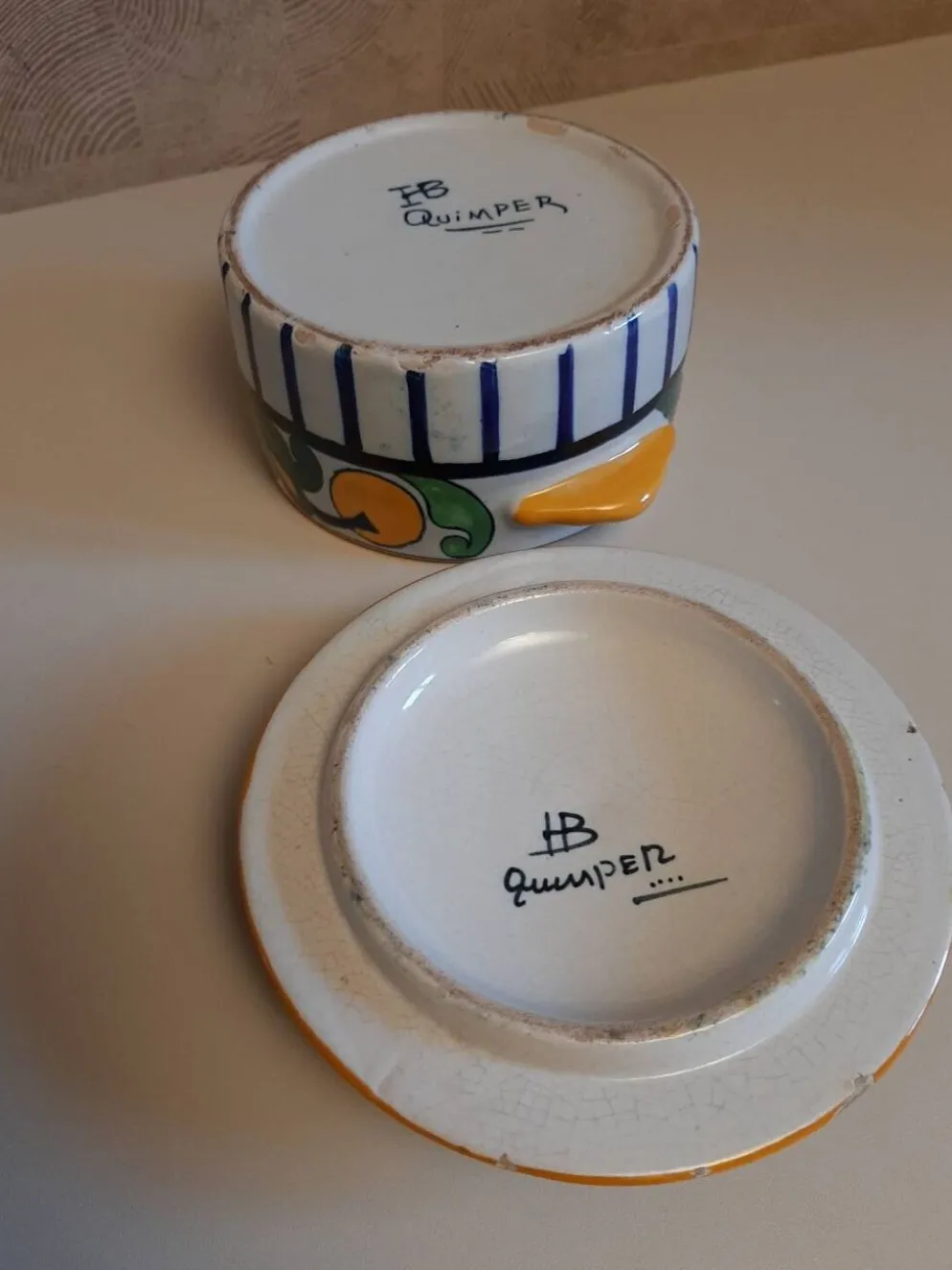 Rare bonbonnière art déco HB HENRIOT Quimper
