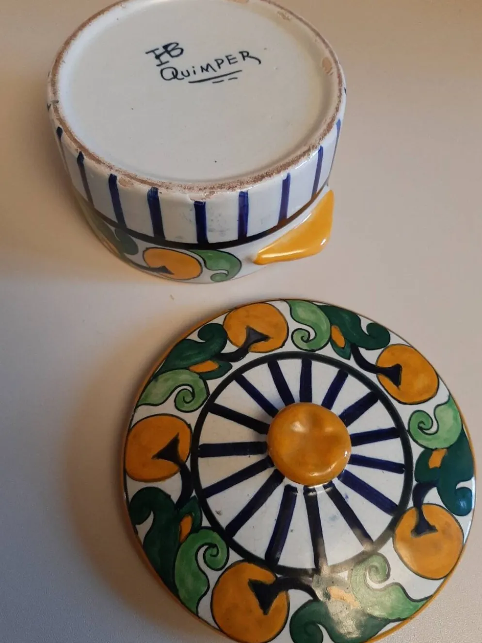 Rare bonbonnière art déco HB HENRIOT Quimper