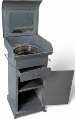 Rare cabinet de toilette de cabine Art Déco – mobilier marin ancien ~1930