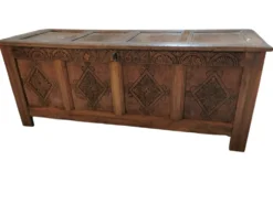 Rare Coffre Anglais Charles II / Welsh Coffer 1664 / 17eme siècle