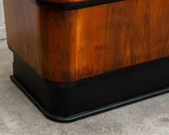 Rare comptoir en cuivre et chêne des années 60 260cm