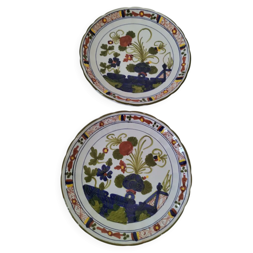 Rare duo d’assiettes italiennes en faïence – CACF Faenza