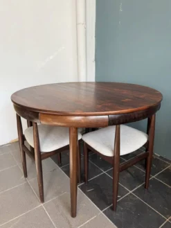 Rare ensemble de salle à manger Roundette Hans Olsen, Danemark (années 1960)