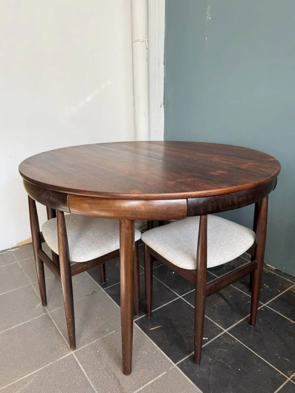 Rare ensemble de salle à manger Roundette Hans Olsen, Danemark (années 1960)