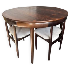 Rare ensemble de salle à manger Roundette Hans Olsen, Danemark (années 1960)