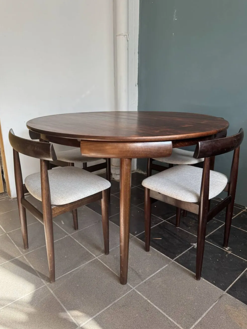Rare ensemble de salle à manger Roundette Hans Olsen, Danemark (années 1960)
