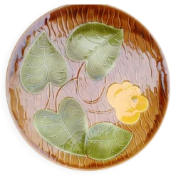Rare grand plat Majolique Nénuphar – Sarreguemines Vintage