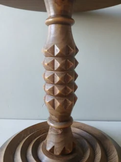 Rare guéridon en chêne massif Charles Dudouyt – Moderniste français, c