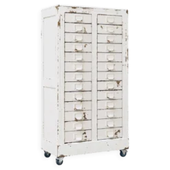 Rare meuble de métier de passementerie 26 tiroirs – patine d’origine