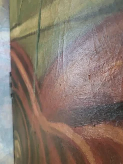 Rare paravent Art déco peint à la main dans le style de Michel-Ange
