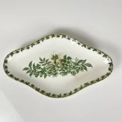 Rare Ravier Terre de fer "Denise" par St Amand, vert, début XXe