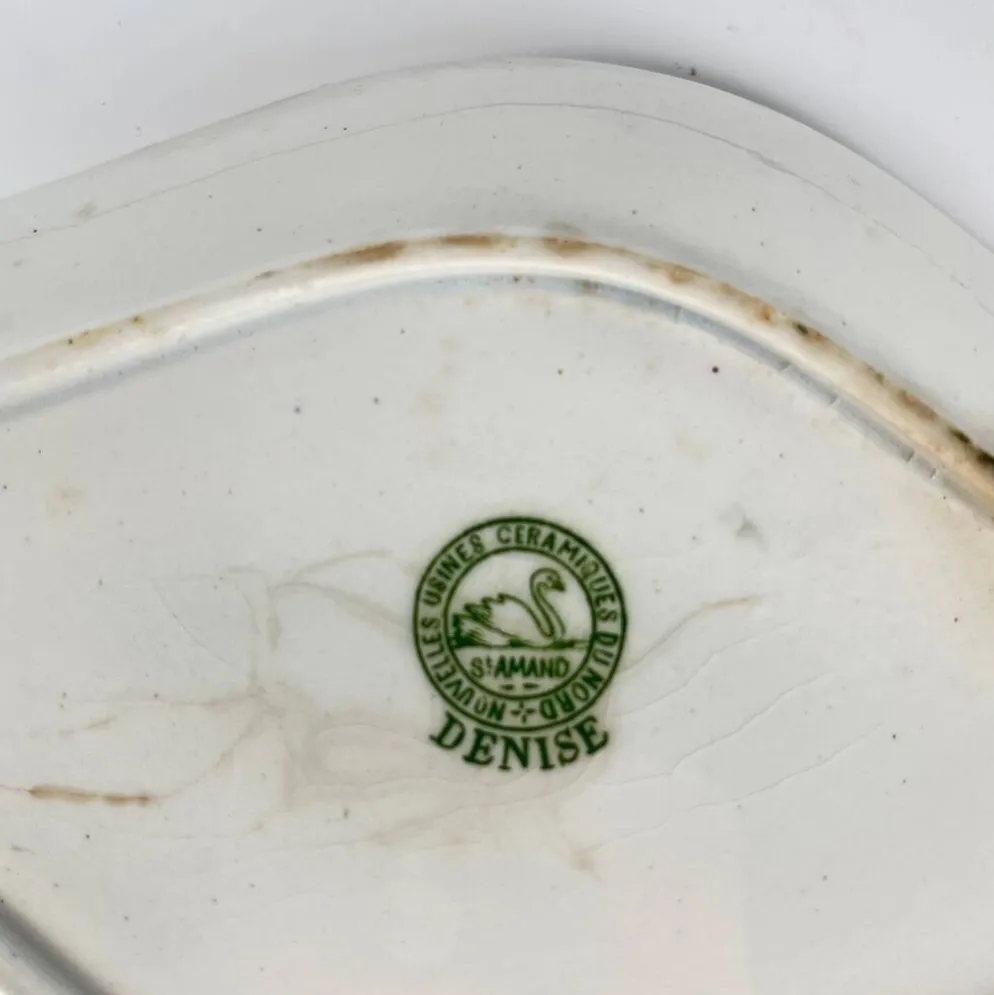 Rare Ravier Terre de fer "Denise" par St Amand, vert, début XXe