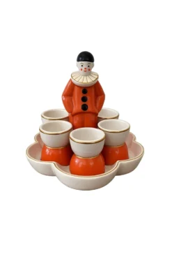 Rare service à œufs Art Déco Pierrot – Robj – Céramiqu