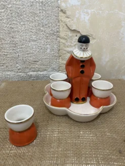 Rare service à œufs Art Déco Pierrot – Robj – Céramiqu