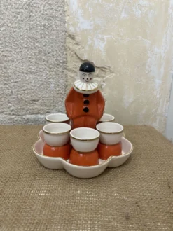 Rare service à œufs Art Déco Pierrot – Robj – Céramiqu