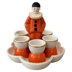 Rare service à œufs Art Déco Pierrot – Robj – Céramiqu