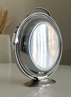 Rare serviteur pliable Alessi Italie Inox 18/10 3 plateaux vintage ave