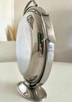 Rare serviteur pliable Alessi Italie Inox 18/10 3 plateaux vintage ave