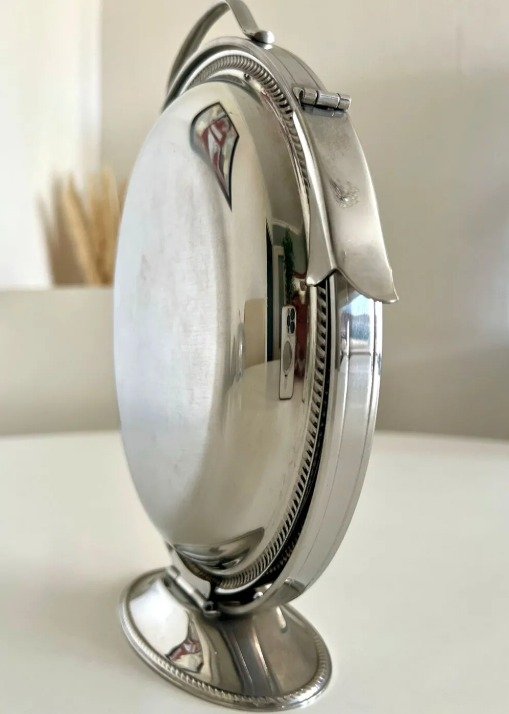 Rare serviteur pliable Alessi Italie Inox 18/10 3 plateaux vintage ave