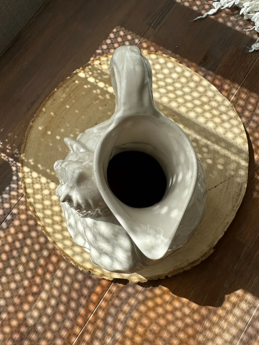 Rare : superbe pichet/carafe art nouveau, céramique craquelée signé T.