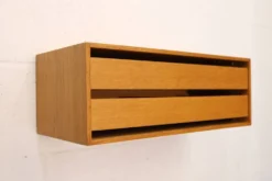 Rare table de nuit flottante en bois de chêne avec tiroirs - Danemark 70