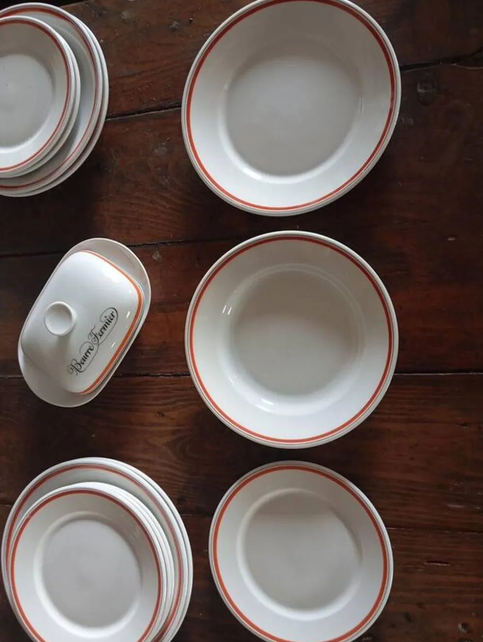 Rarissime service de table complet 40 pièces – modèle « Bistrot » par Jacques Lobjoy pour la porcelaine d'Auteuil, vers 1970