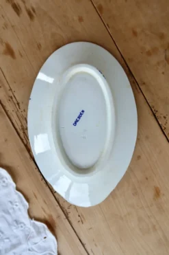 Ravier ancien porcelaine de Dresde bleu blanc – Plat à hors-d'œuvre baroque