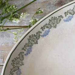 Ravier ancien , terre de fer polychrome