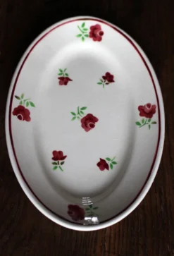 Ravier fleurs rouges Mireille Bandonviller Art Deco