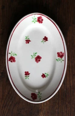 Ravier fleurs rouges Mireille Bandonviller Art Deco