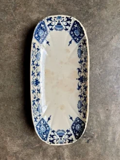 Ravier Gien en terre de fer bleue, service "Ibis bleu"