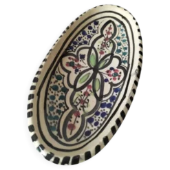 Ravier marocain en céramique émaillée style artisanat de Safi