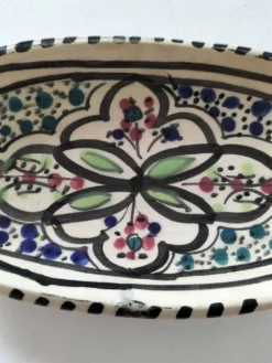 Ravier marocain en céramique émaillée style artisanat de Safi