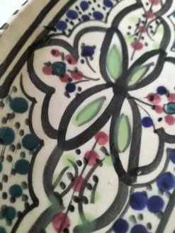 Ravier marocain en céramique émaillée style artisanat de Safi