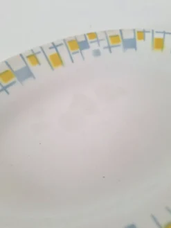 Ravier / Plat apéritif jaune et bleu l'Amandinoise