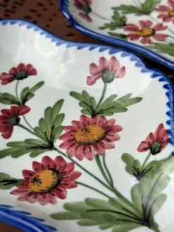Raviers coupelles Vintage en Céramique – Décor Floral Peint à la Main