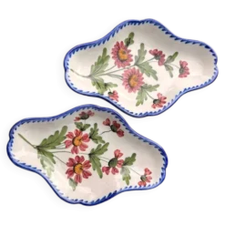 Raviers coupelles Vintage en Céramique – Décor Floral Peint à la Main