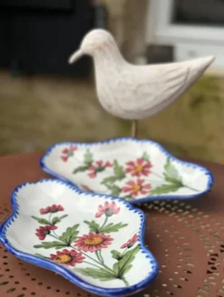 Raviers coupelles Vintage en Céramique – Décor Floral Peint à la Main