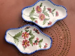 Raviers coupelles Vintage en Céramique – Décor Floral Peint à la Main