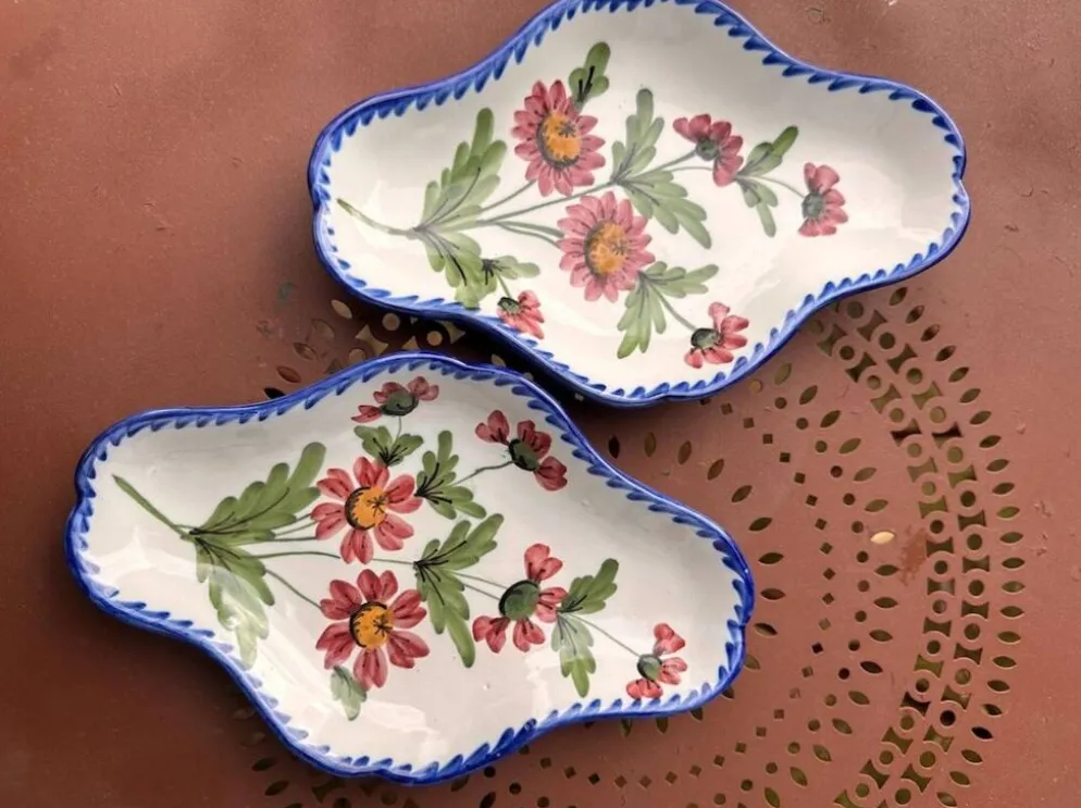 Raviers coupelles Vintage en Céramique – Décor Floral Peint à la Main
