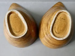 2 raviers en céramique Salins France, modèle Duras, années 60