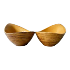 2 raviers en céramique Salins France, modèle Duras, années 60