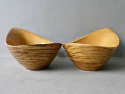 2 raviers en céramique Salins France, modèle Duras, années 60
